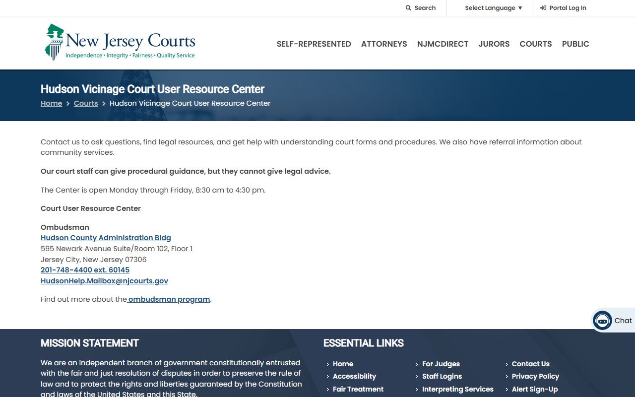 Hudson County Clerk of Court resource center court records New Jersey