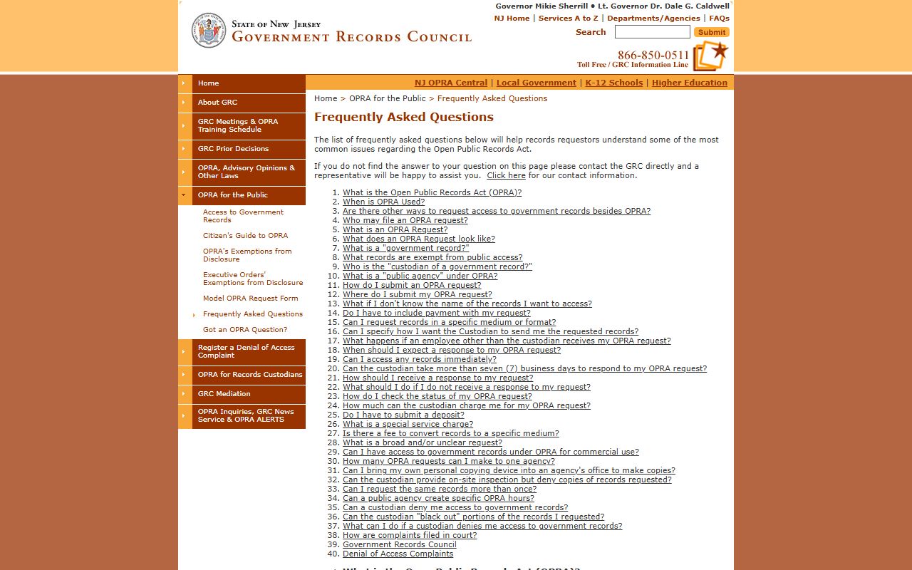Hudson County court records Government Records Council OPRA FAQ