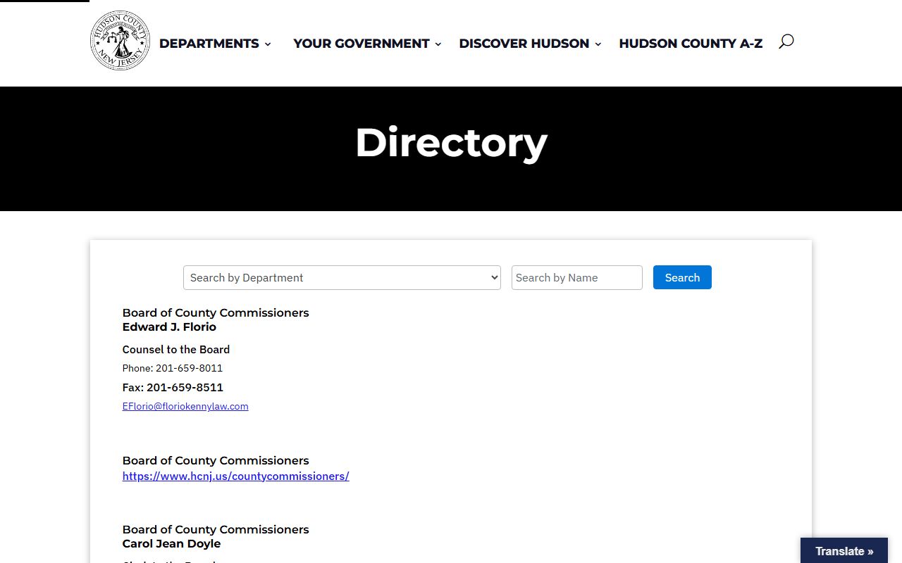 Hudson County inmate records county directory listing corrections contacts