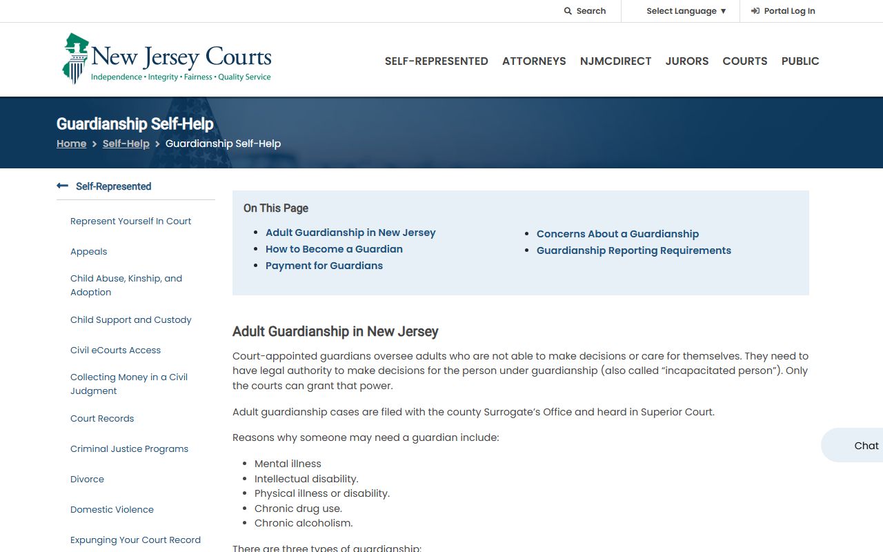 Hudson County probate records guardianship help on the NJ Courts site
