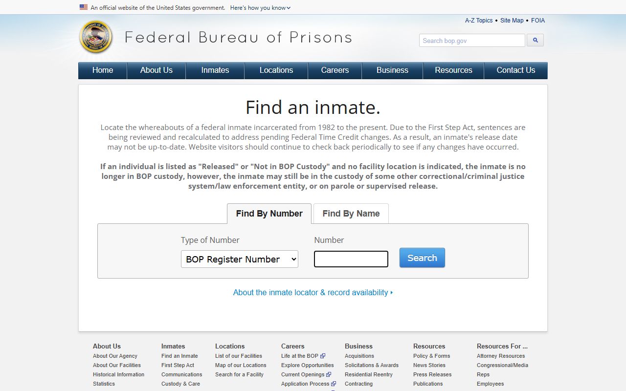 Hudson County released inmates federal Bureau of Prisons inmate locator