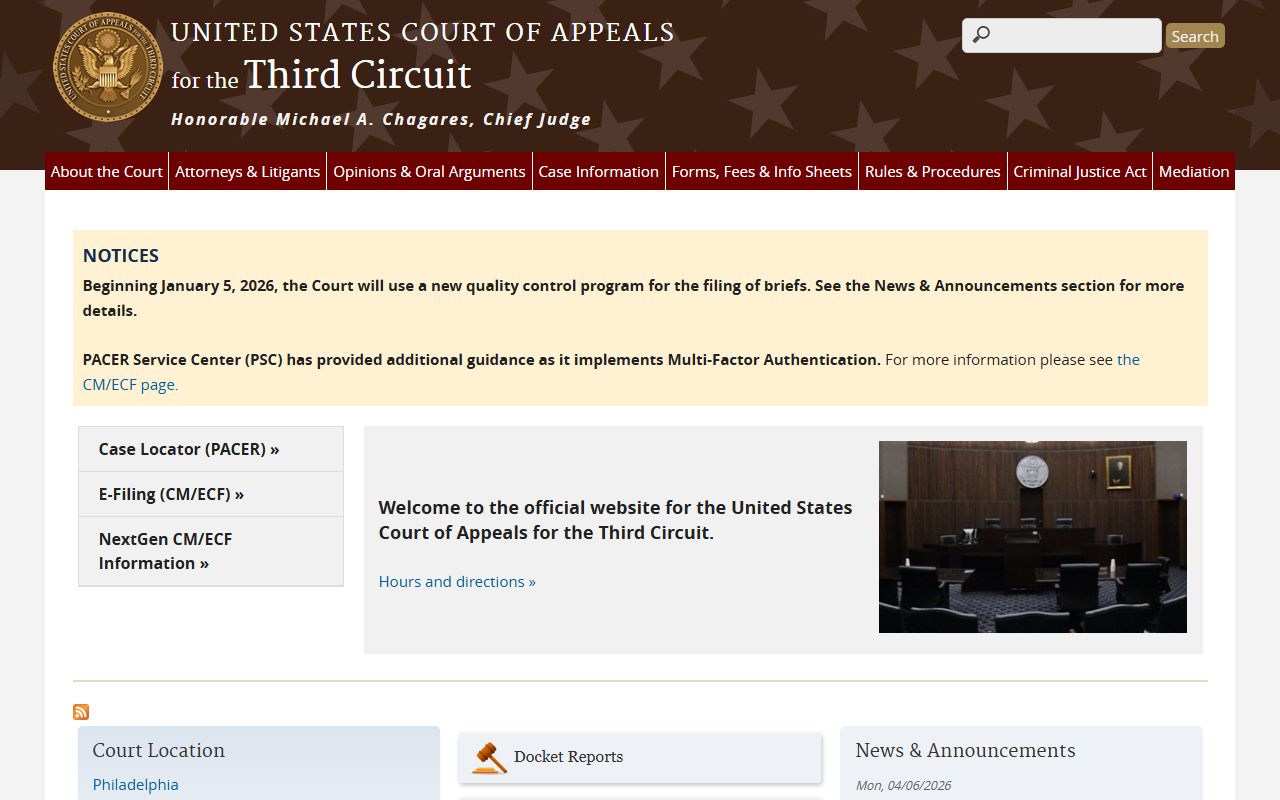 Third Circuit Court of Appeals for Hudson County court records New Jersey